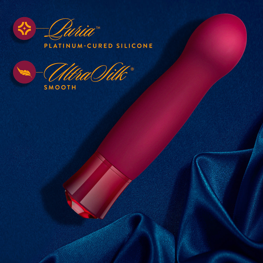 OH MY GEM CLASSY RECHARGEABLE WARMING SILICONE G-SPOT VIBRATOR GARNET