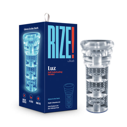 BLUSH - RIZE! LUZ AUTO-LUBRICANTE QUE BRILLA EN LA OSCURIDAD STROKER TRANSPARENTE