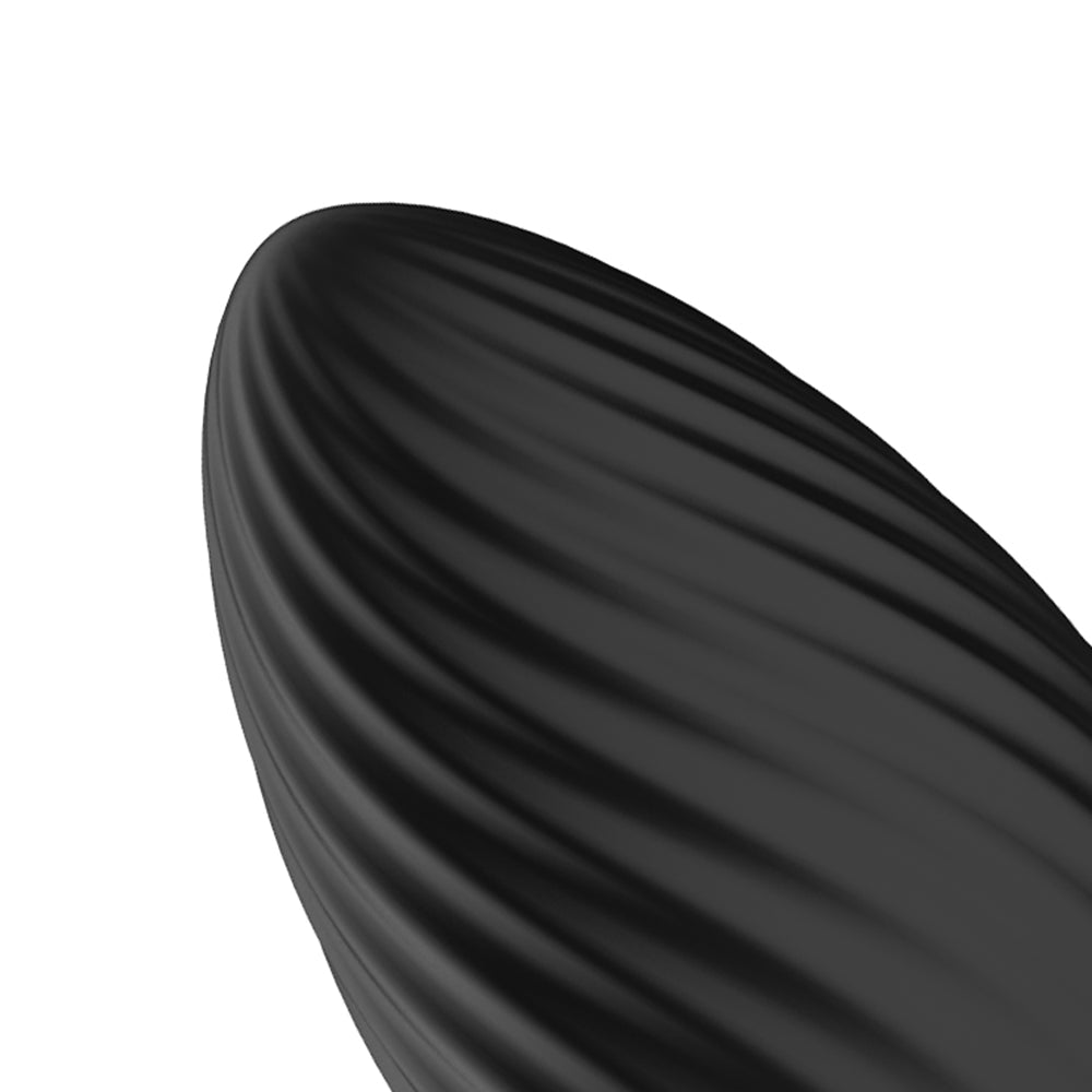 NEXUS - TORNADO TAPÓN ANAL DE SILICONA TEXTURIZADA RECAGABLE GIRATORIO Y VIBRADOR CON CONTROL REMOTO NEGRO