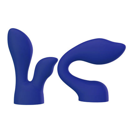 PALMPOWER PALMSENSUAL ATTACHMENTS 2-PIECE SILICONE MASSAGER HEADS BLUE