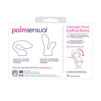 BMS - PALMPOWER PALMSENSUAL ACCESORIOS 2 CABEZALES DE SILICONA PARA MASAJEADOR AZULES