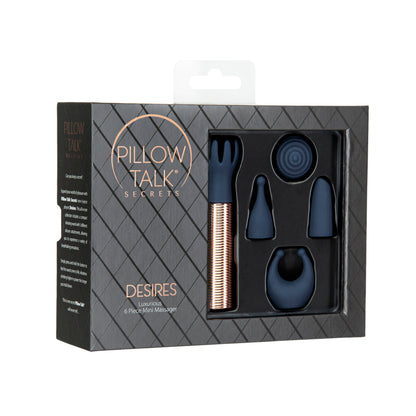 BMS - PILLOW TALK SECRETS DESIRES 6-PIECE SILICONE MINI MASSAGER SET NAVY