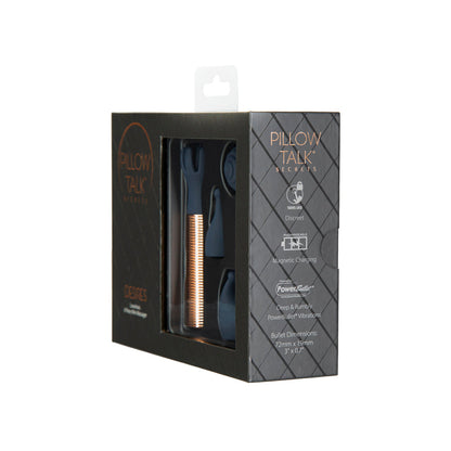BMS - PILLOW TALK SECRETS DESIRES 6-PIECE SILICONE MINI MASSAGER SET NAVY