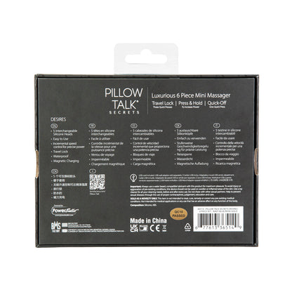 BMS - PILLOW TALK SECRETS DESIRES 6-PIECE SILICONE MINI MASSAGER SET NAVY