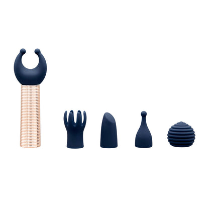PILLOW TALK SECRETS DESIRES 6-PIECE SILICONE MINI MASSAGER SET NAVY
