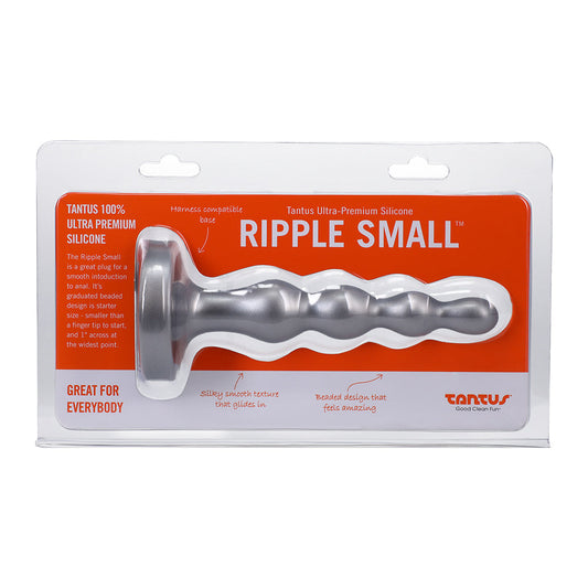 TANTUS - RIPPLE SMALL 8 IN. ANAL BEADS DILDO FIRM SILVER