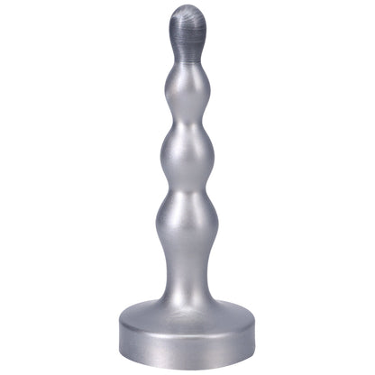 TANTUS RIPPLE SMALL 8 IN. ANAL BEADS DILDO FIRM SILVER