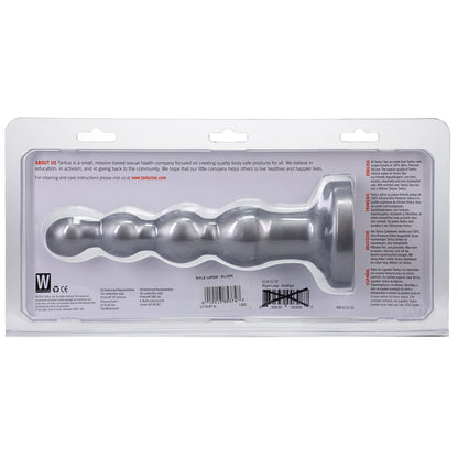 TANTUS RIPPLE LARGE 8 IN. ANAL BEADS DILDO MEDIUM-FIRM SILVER