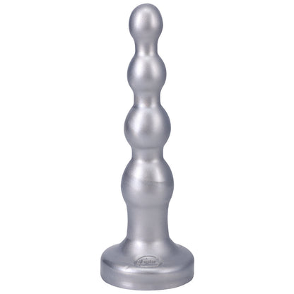 TANTUS RIPPLE LARGE 8 IN. ANAL BEADS DILDO MEDIUM-FIRM SILVER