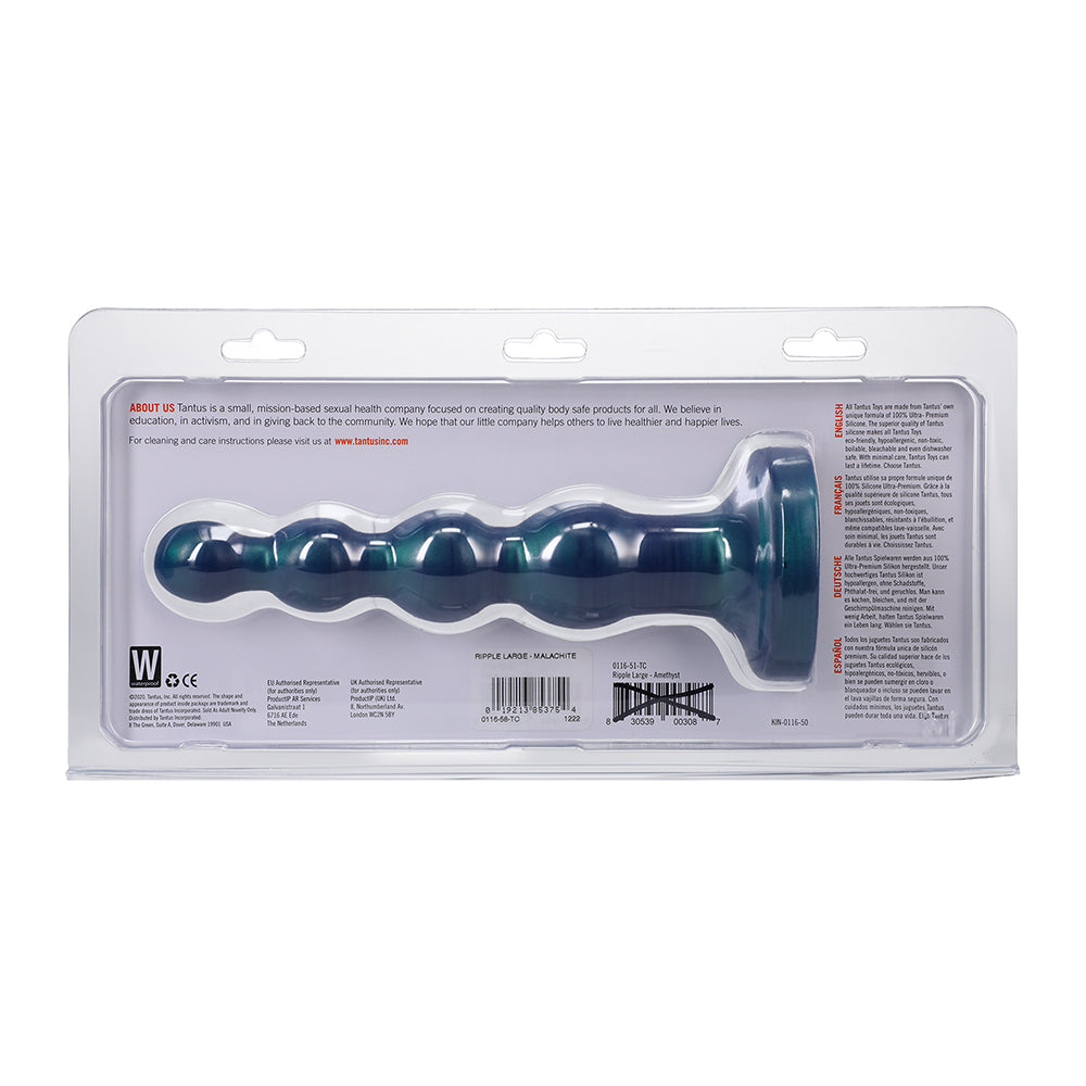 TANTUS - CUENTAS ANALES DILDO GRANDE ONDULADO DE 8 PULGADAS MALACHITE MEDIO-FIRME
