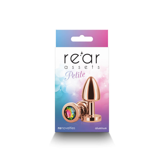NS NOVELTIES - REAR ASSETS PETITE METAL ANAL PLUG ROSE GOLD/RAINBOW