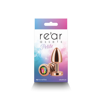 REAR ASSETS PETITE METAL ANAL PLUG ROSE GOLD/RAINBOW