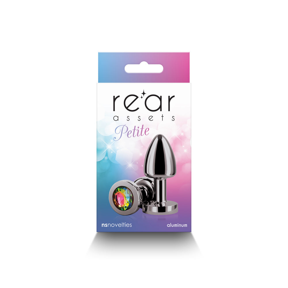 NS NOVEDADES - JUGUETE ANAL PETITE DE METAL COLOR GUNMETAL/ARCO IRIS