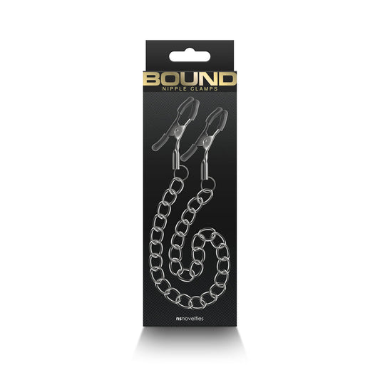 NS NOVELTIES - BOUND NIPPLE CLAMPS DC2 GUNMETAL