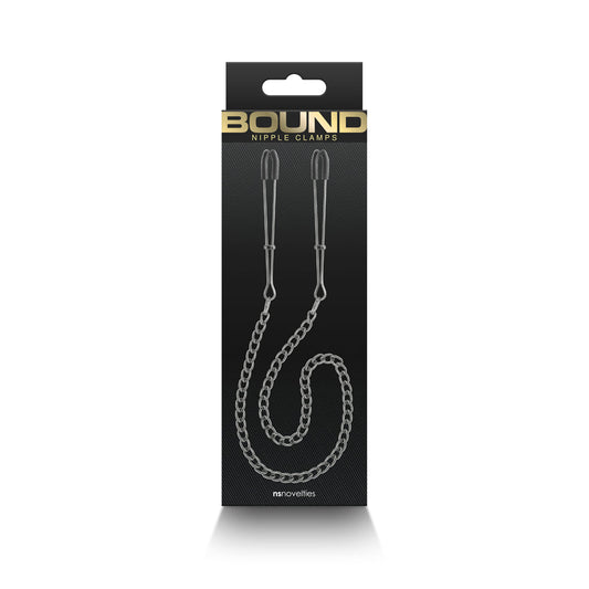 NS NOVELTIES - BOUND NIPPLE CLAMPS DC3 GUNMETAL