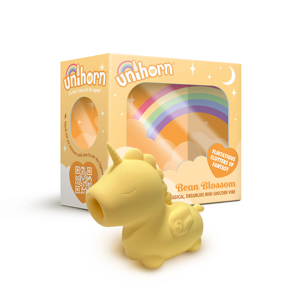 CREATIVE CONCEPTIONS - UNIHORN BEAN BLOSSOM FLICKING VIBRATOR YELLOW