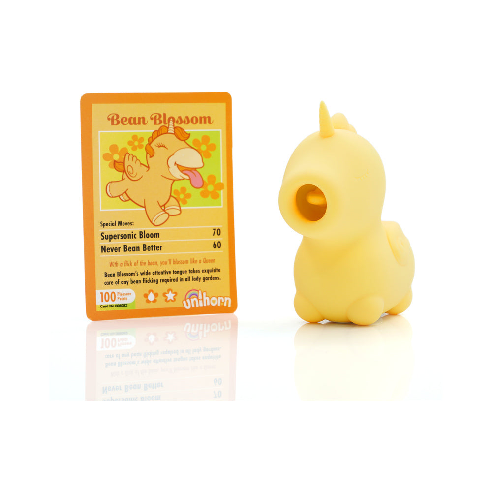 CREATIVE CONCEPTIONS - UNIHORN BEAN BLOSSOM FLICKING VIBRATOR YELLOW