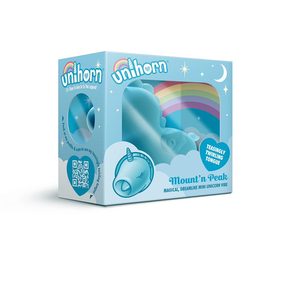 CREATIVE CONCEPTIONS - UNIHORN MOUNT''N PEAK POINTED FLICKING TONGUE VIBRATOR BLUE