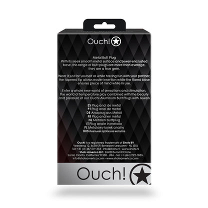 SHOTS - OUCH! ROUND GEM BUTT PLUG LARGE SILVER/DIAMOND