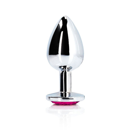 SHOTS - OUCH! HEART GEM BUTT PLUG SMALL SILVER/RUBELLITE PINK