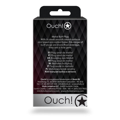 OUCH! HEART GEM BUTT PLUG SMALL SILVER/RUBELLITE PINK