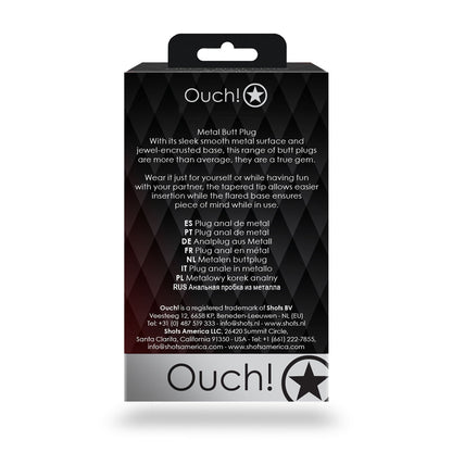 SHOTS - OUCH! HEART GEM BUTT PLUG MEDIUM SILVER/RUBELLITE PINK