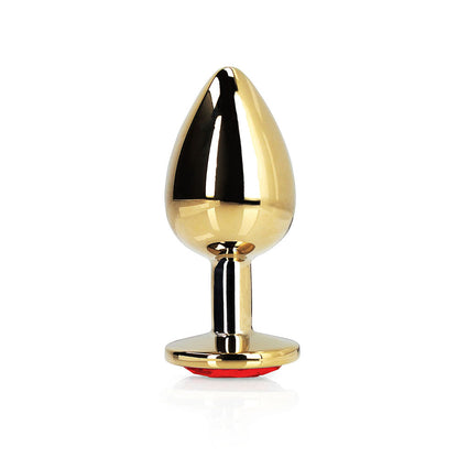 SHOTS - OUCH! HEART GEM BUTT PLUG LARGE GOLD/RUBY RED