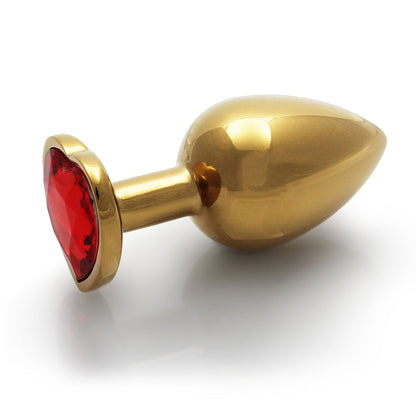 SHOTS - OUCH! HEART GEM BUTT PLUG LARGE GOLD/RUBY RED