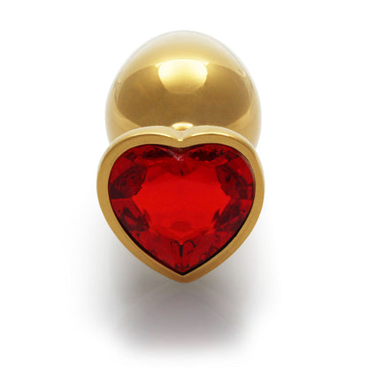SHOTS - OUCH! HEART GEM BUTT PLUG LARGE GOLD/RUBY RED