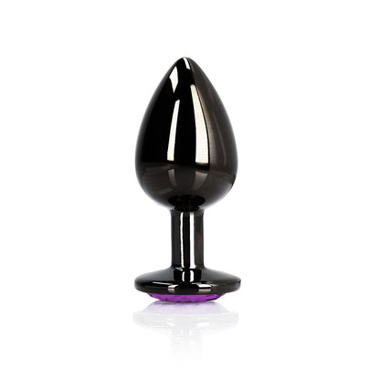 SHOTS - OUCH! HEART GEM BUTT PLUG LARGE GUNMETAL/AMETHYST