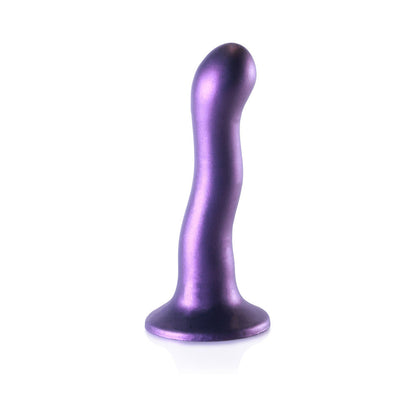 SHOTS - OUCH! ULTRA SOFT SILICONE 7 IN. CURVY G-SPOT DILDO METALLIC PURPLE