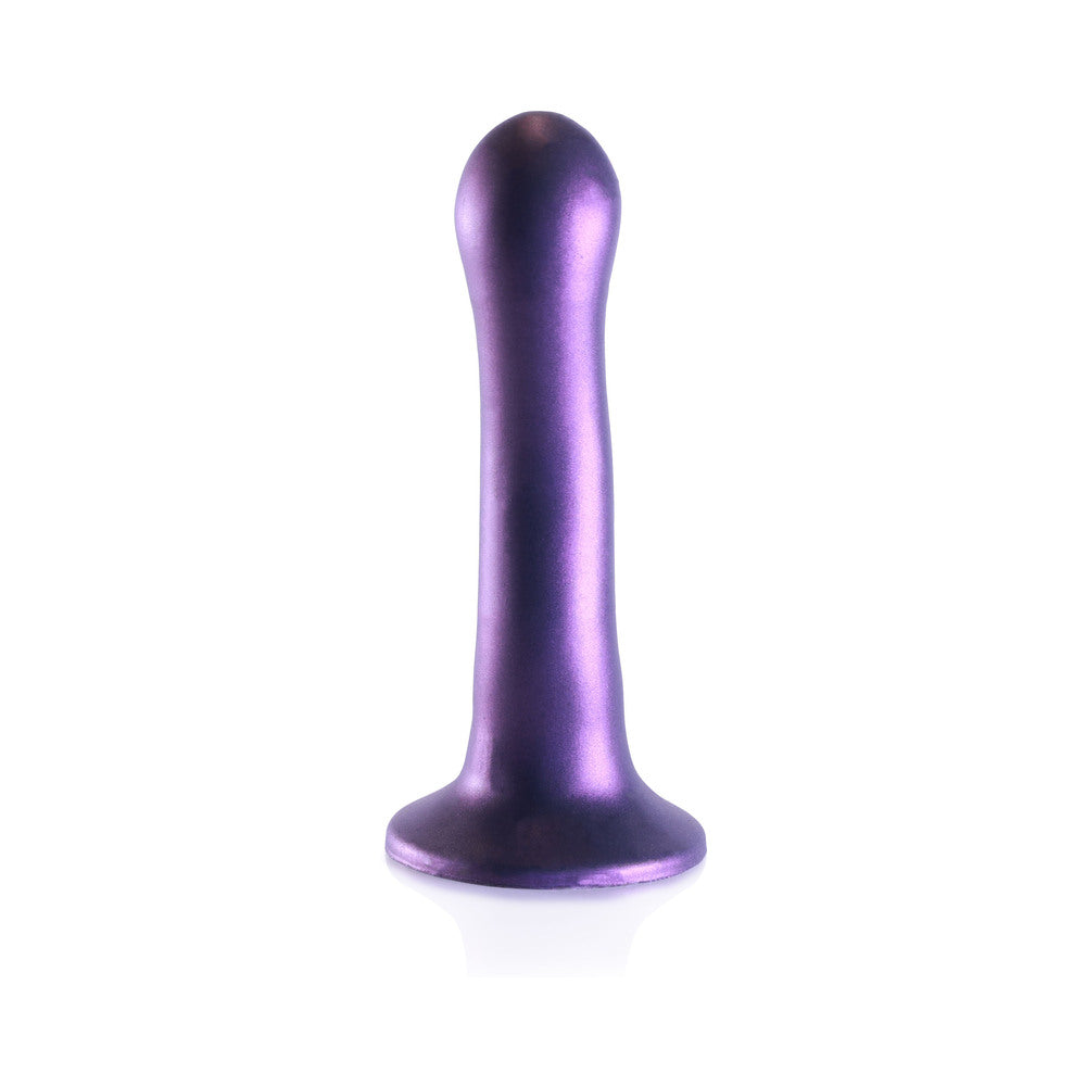 SHOTS - OUCH! ULTRA SOFT SILICONE 7 IN. CURVY G-SPOT DILDO METALLIC PURPLE