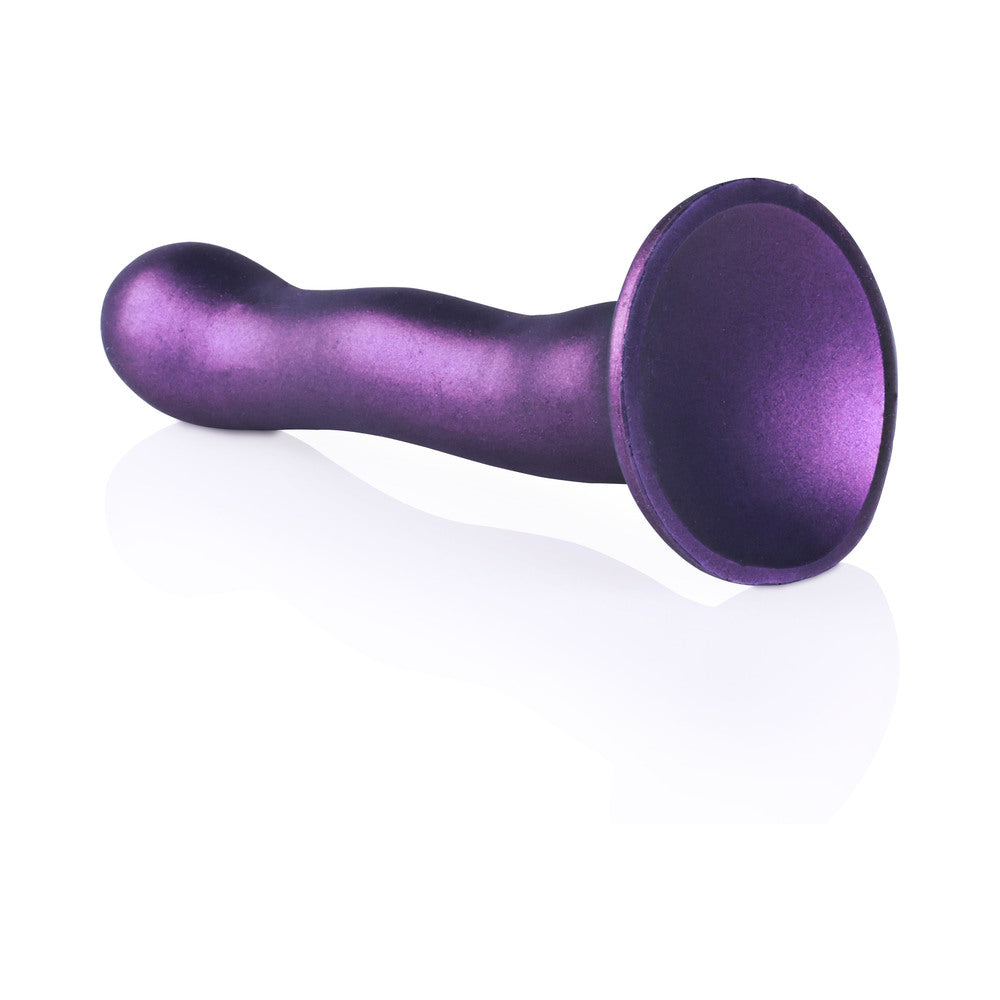 SHOTS - OUCH! ULTRA SOFT SILICONE 7 IN. CURVY G-SPOT DILDO METALLIC PURPLE