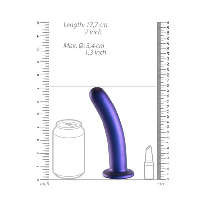 SHOTS - OUCH! SMOOTH SILICONE 7 IN. G SPOT DILDO METALLIC