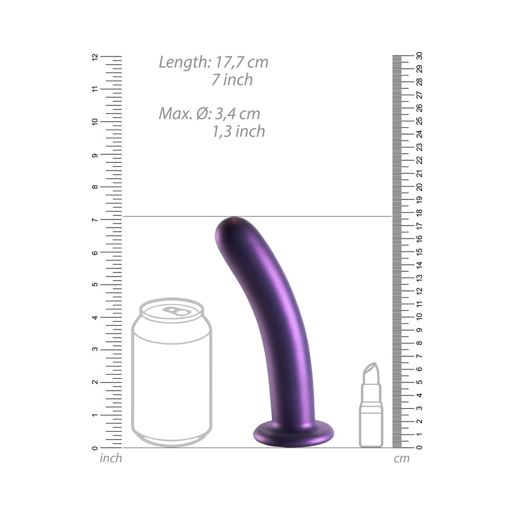 SHOTS - OUCH! SMOOTH SILICONE 7 IN. G SPOT DILDO METALLIC