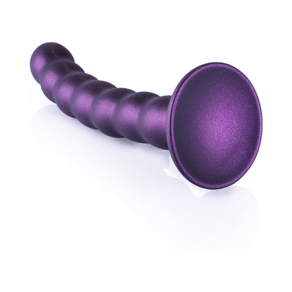 SHOTS - OUCH! BEADED SILICONE 6.5 IN. G-SPOT DILDO METALLIC PURPLE