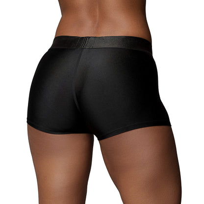 OUCH! VIBRATING STRAP-ON BOXER BLACK M/L