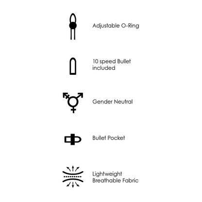 OUCH! VIBRATING STRAP-ON BRIEF BLACK M/L