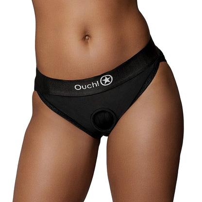 OUCH! VIBRATING STRAP-ON HIPSTER BLACK M/L