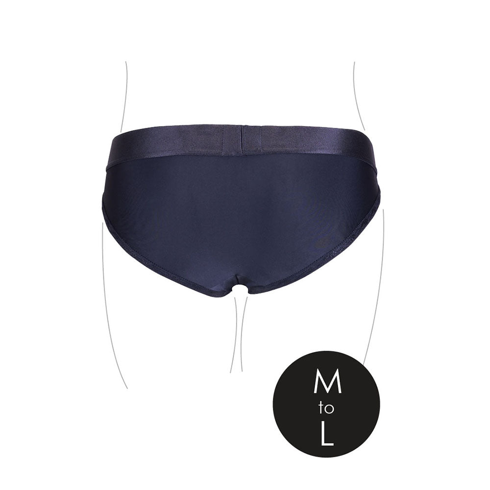 OUCH! VIBRATING STRAP-ON HIPSTER BLACK M/L