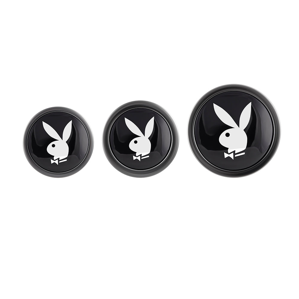 PLAYBOY PLEASURE 3 WAYS 3-PIECE METAL ANAL PLUG SET HEMATITE