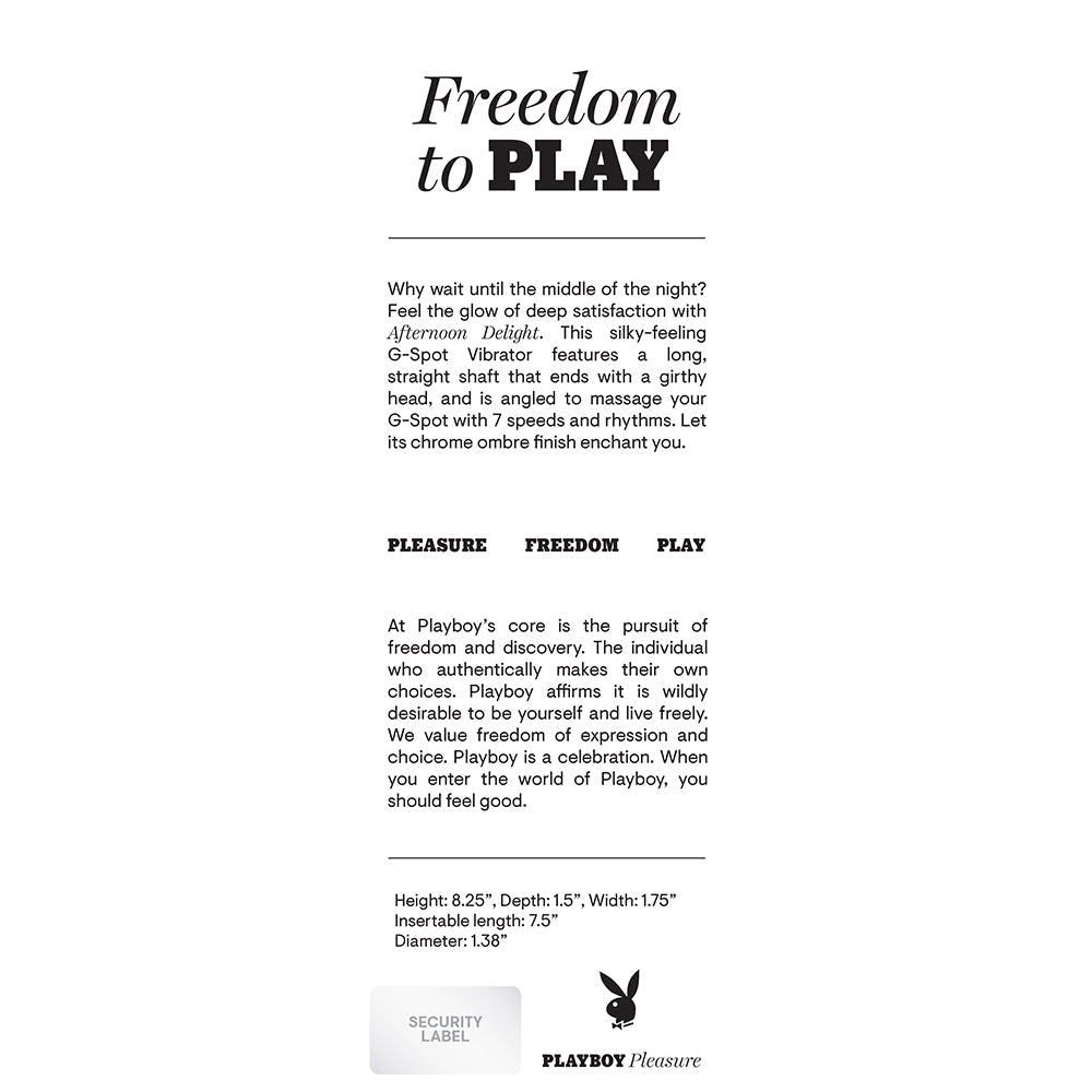 PLAYBOY AFTERNOON DELIGHT RECHARGEABLE G-SPOT VIBRATOR OMBRE