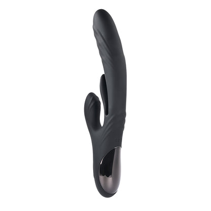 PLAYBOY - RAPID RABBIT RECHARGEABLE SILICONE DUAL STIMULATION VIBRATOR BLACK