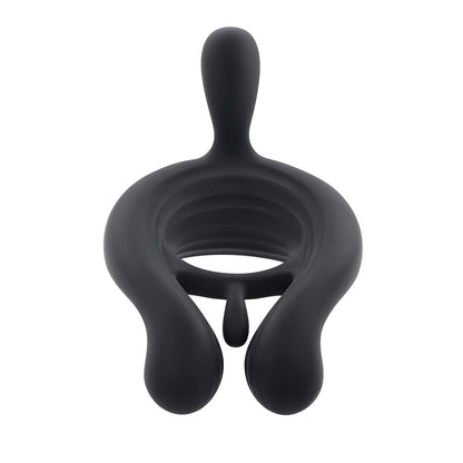 PLAYBOY TRIPLE PLAY VIBRATING COCKRING WITH STIMULATOR BLACK