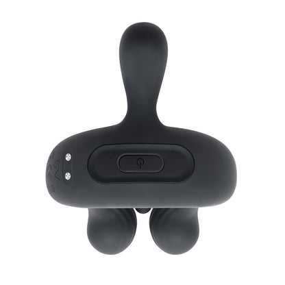 PLAYBOY TRIPLE PLAY VIBRATING COCKRING WITH STIMULATOR BLACK