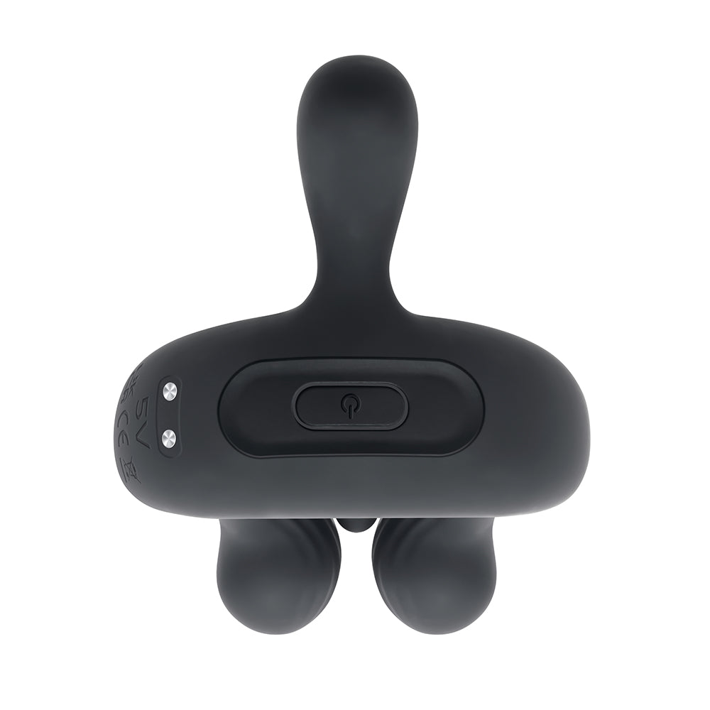 PLAYBOY - TRIPLE PLAY VIBRATING COCKRING WITH STIMULATOR BLACK