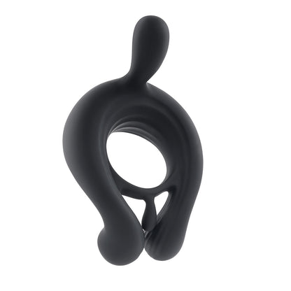 PLAYBOY - TRIPLE PLAY VIBRATING COCKRING WITH STIMULATOR BLACK