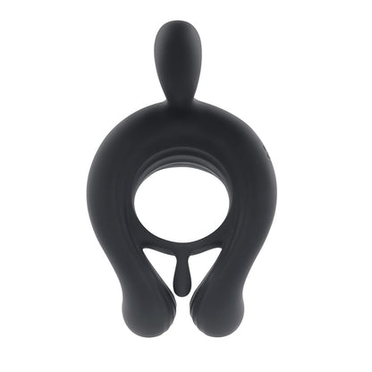 PLAYBOY TRIPLE PLAY VIBRATING COCKRING WITH STIMULATOR BLACK