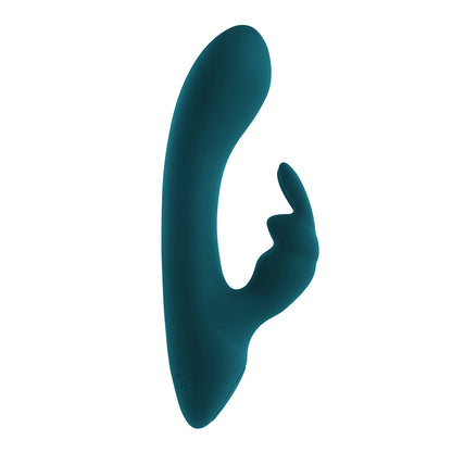PLAYBOY - VIBRATEUR À DOUBLE STIMULATION RECHARGEABLE EN SILICONE LIL RABBIT VERT CANARD