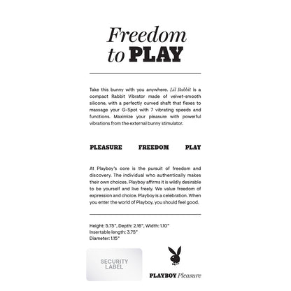 PLAYBOY LIL RABBIT RECHARGEABLE SILICONE DUAL STIMULATION VIBRATOR DEEP TEAL